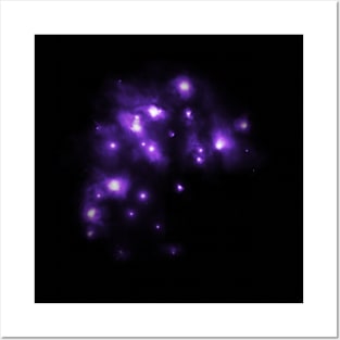 Magic purple stars and nebula Posters and Art